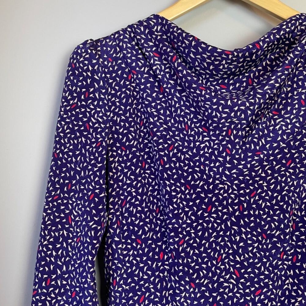Vintage 80s ala Carte Purple Silk Peplum Dress - Picture 3 of 6